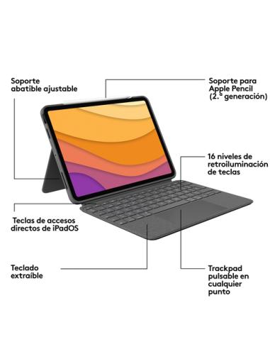 Logitech 920-010300 teclado para móvil QWERTY Español Smart Connector Gris