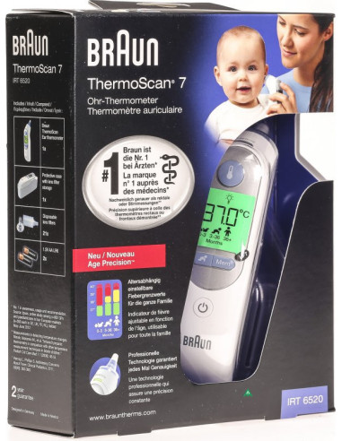 Braun ThermoScan 7 Teledetección Blanco Oído
