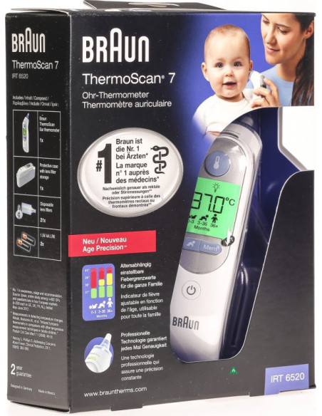 Braun ThermoScan 7 Teledetección Blanco Oído