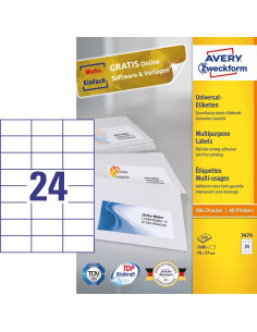 Avery 3474 etiqueta autoadhesiva Rectángulo Permanente Blanco 2400 pieza(s)