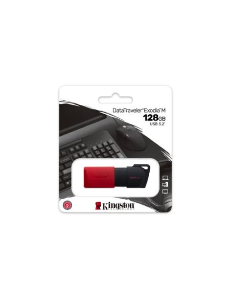 Kingston Technology DataTraveler 128GB USB3.2 Gen1 Exodia M (Negro + Rojo)