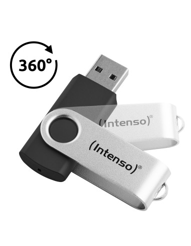 Intenso Memoria USB Office Line, 64 GB, USB-A, 3.2 Gen 1x1, negro-plata