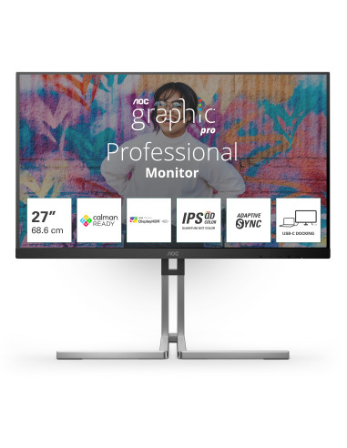 AOC Q27U3CV pantalla para PC 68,6 cm (27") 2560 x 1440 Pixeles Quad HD LCD Negro