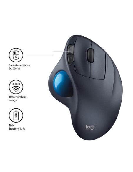 Logitech TRACKMAN Wireless Trackball M570 ratón mano derecha RF inalámbrico Laser