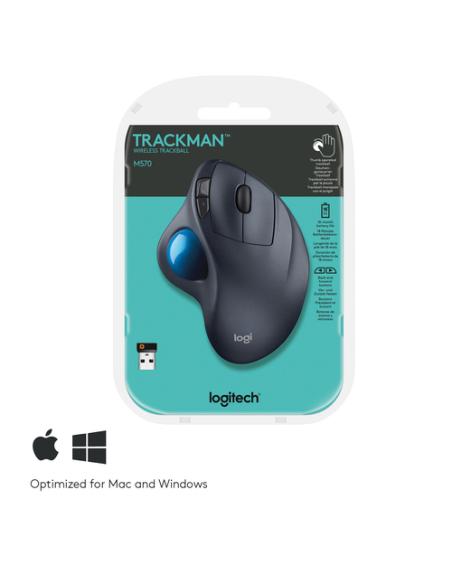 Logitech TRACKMAN Wireless Trackball M570 ratón mano derecha RF inalámbrico Laser