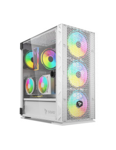 Savio Raptor White X1 ARGB Glass Mesh White Computer Case Midi Tower Blanco