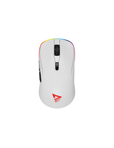 Savio RIFT WHITE gaming mouse RGB Dual Mode ratón Juego mano derecha Bluetooth + USB Type-C Óptico 10000 DPI