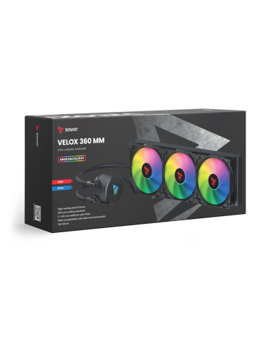 Savio VELOX 360 MM sistema de refrigeración para ordenador Procesador Sistema de refrigeración líquida todo en uno 36 cm Negro