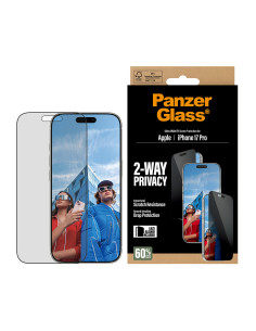 PanzerGlass ® 2-Way Privacy Screen Protector iPhone 17 Pro | Ultra-Wide Fit w. EasyAligner Protector de pantalla Apple 1 2