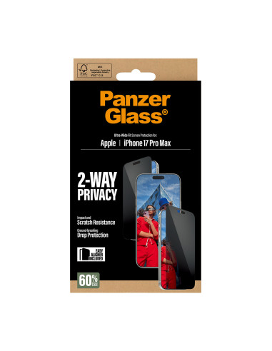 PanzerGlass ® 2-Way Privacy Screen Protector iPhone 17 Pro Max | Ultra-Wide Fit w. EasyAligner Protector de pantalla Apple 1