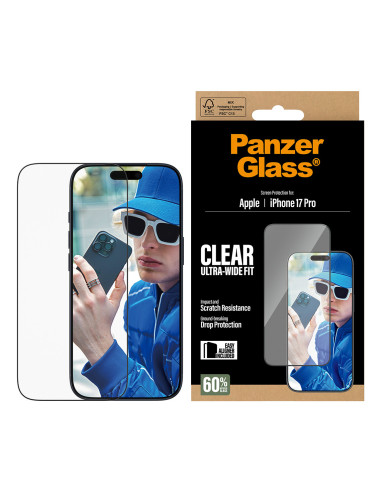 PanzerGlass ® Screen Protector iPhone 17 Pro | Ultra-Wide Fit w. EasyAligner Protector de pantalla Apple 1 pieza(s)