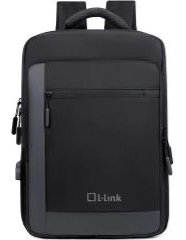 l-link mochila para portatil hasta 15.6" negra ligera y delgada esta acolchada y reforzada LL-9020A