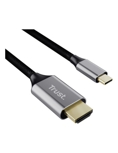 Trust 25630 cambiador de género para cable USB-C HDMI Negro, Plata