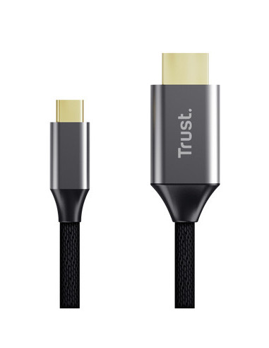 Trust 25630 cambiador de género para cable USB-C HDMI Negro, Plata