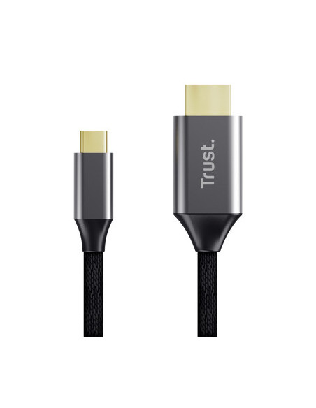 Trust 25630 cambiador de género para cable USB-C HDMI Negro, Plata