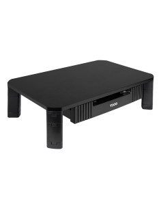 TooQ Soporte Elevador Multiusos con Cajón para Monitor Portátil, Negro