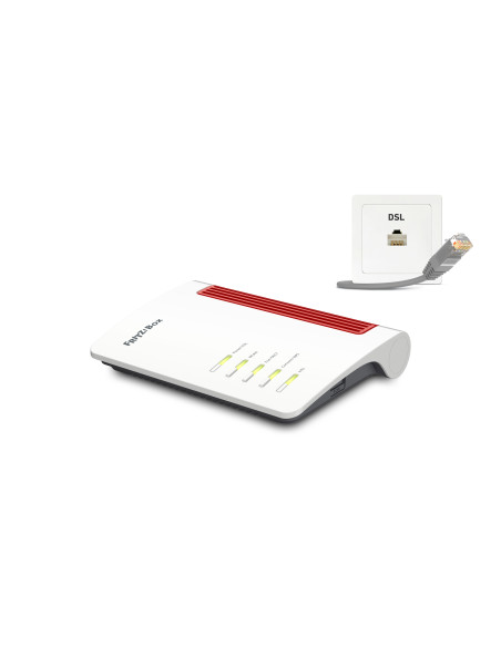 Box FRITZ! 7530 AX router inalámbrico Gigabit Ethernet Doble banda (2,4 GHz   5 GHz) Gris, Rojo, Blanco