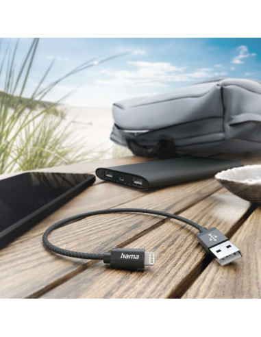 Hama 00201578 cable de conector Lightning 0,2 m Negro