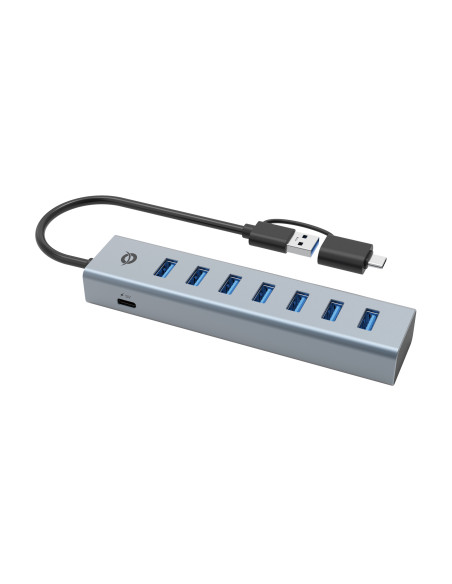Conceptronic HUBBIES21GP hub de interfaz USB 3.2 Gen 1 (3.1 Gen 1) Type-A 5000 Mbit s Gris