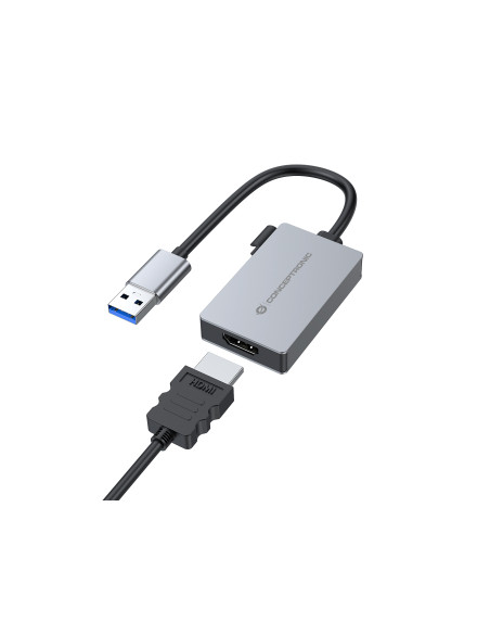 Conceptronic ABBY22G Adaptador gráfico USB 1920 x 1080 Pixeles Gris
