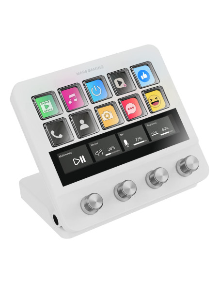 Mars Gaming MS-DPROW Blanco 10 botones