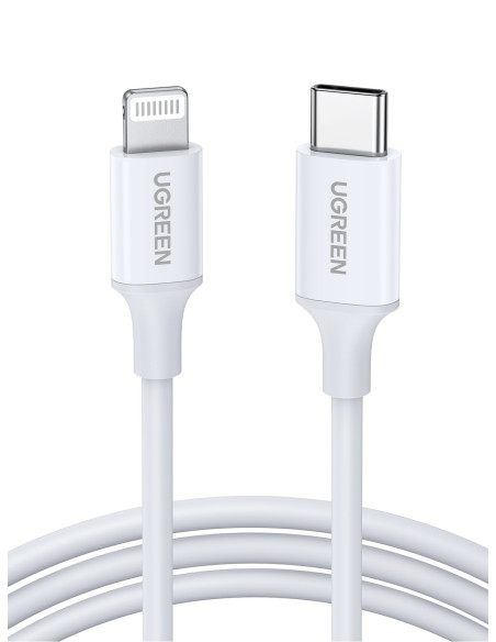 Ugreen 10493 cable de conector Lightning 1 m Blanco