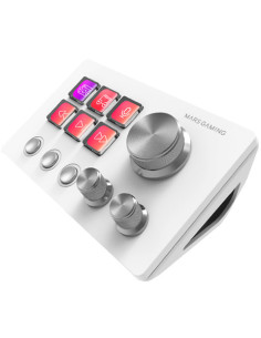 Mars Gaming MSD-TWO, Control Deck Compacto, 6 Teclas LCD Personalizables + 3 Botones, 3 Ruedas Multifuncionales, Control Deck