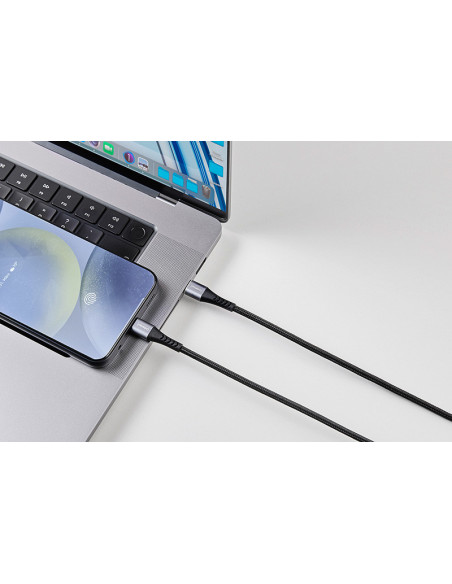 Intenso Cable de carga datos USB-C C315C, 1,5 m, carga rápida hasta 60 vatios, negro