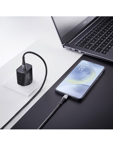 Intenso Cable de carga datos USB-C C315C, 1,5 m, carga rápida hasta 60 vatios, negro