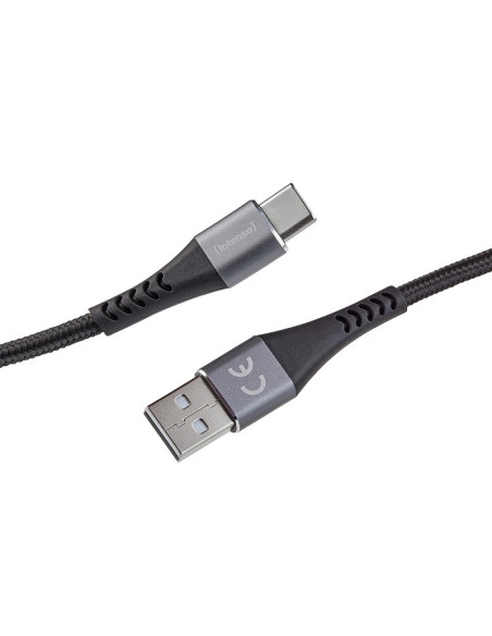 Intenso Cable de carga datos USB-C A315C, 1,5 m, carga rápida hasta 60 vatios, negro