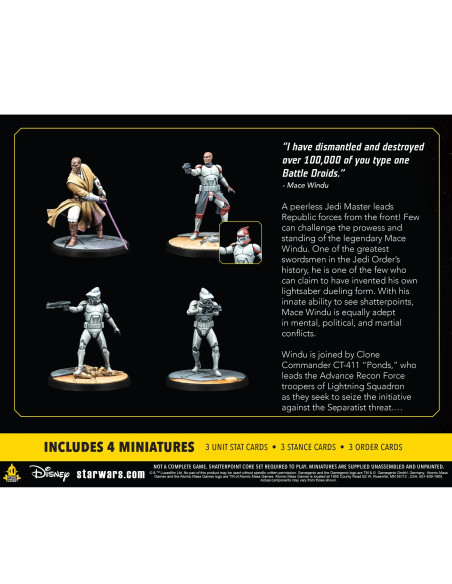 Asmodee Star Wars  Shatterpoint - This Party's Over  Mace Windu Squad Pack Figura