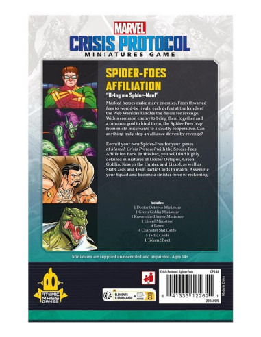 Asmodee CP148 juego de tablero MCP  Spider-Foes Affiliation Pack 90 min Juego de mesa Interpretación de roles