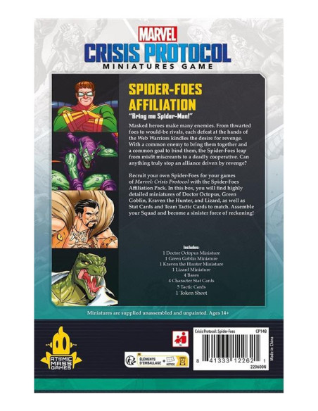 Asmodee CP148 juego de tablero MCP  Spider-Foes Affiliation Pack 90 min Juego de mesa Interpretación de roles