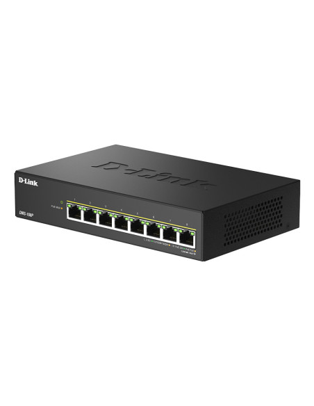 D-Link DMS-108P E switch No administrado 2.5G Ethernet (100 1000 2500) Energía sobre Ethernet (PoE) Negro