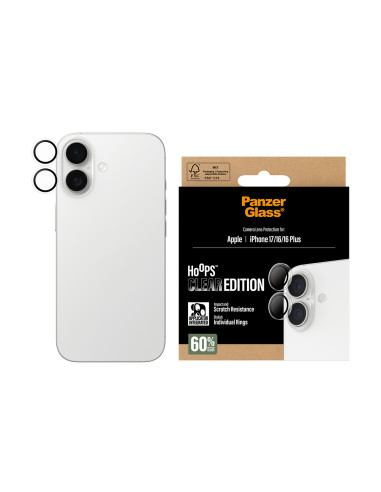 PanzerGlass ® Hoops® Camera Lens Protector Transparent iPhone 17 | iPhone 16 | 16 Plus Protector de pantalla Apple 1 pieza(s)