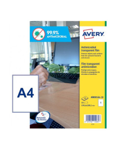 Avery AM001A4 etiqueta autoadhesiva Rectángulo Desmontable Transparente 10 pieza(s)