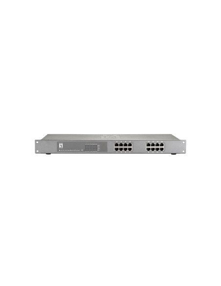 LevelOne Switch Fast Ethernet PoE de 16 puertos, 480W, 802.3at PoE+