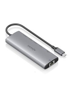 AISENS USB-C Dock 7 en 1, USB-C a 1xHDMI, 1xRJ45, 1xUSB-A 10G, 2xUSB-C 10G, 1xSD, 1xMicroSD, Gris, 20cm 2