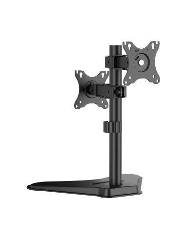 AISENS Soporte de Mesa Eco Inclinable y Rotable para 2 Monitores POS 8kg de 17"-32", Negro