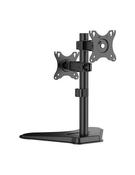 AISENS Soporte de Mesa Eco Inclinable y Rotable para 2 Monitores POS 8kg de 17"-32", Negro