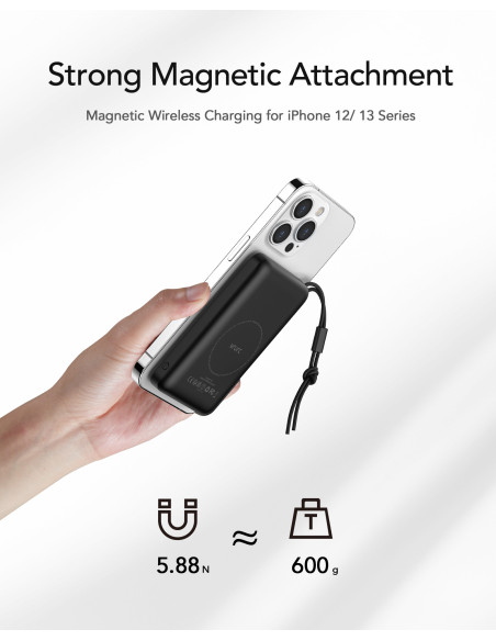 VEGER MagOn W1151-B 10000mAh powerbank Magnetic Wireless PD20W