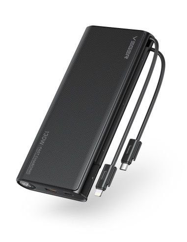 VEGER TC130 VG-W2503-T130 25000mAh powerbank 130W cables bulit-in