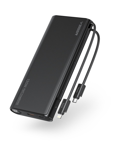 VEGER TC130 VG-W2503-T130 25000mAh powerbank 130W cables bulit-in