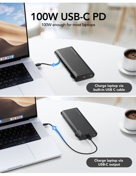 VEGER TC130 VG-W2503-T130 25000mAh powerbank 130W cables bulit-in