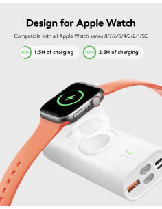 VEGER MagFan VG-W1162S 10000mAh powerbank PD20W Magnetic Wireless charging for iWatch 2