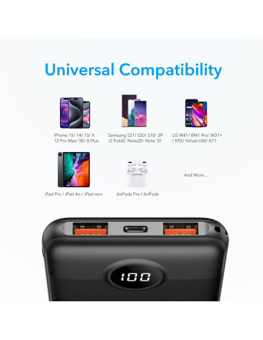 VEGER L10 VG-W1105PD PD20W 10000mAh Screen Powerbank
