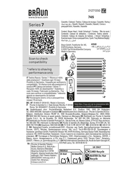 Braun Series 7 74 S Cabezal para afeitado