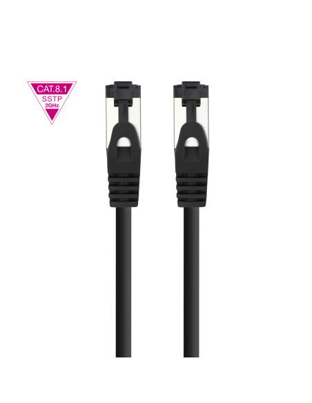 Nanocable Cable de Red Latiguillo Cat.8.1 2GHz LSZH SSTP AWG26, Negro, 25 cm