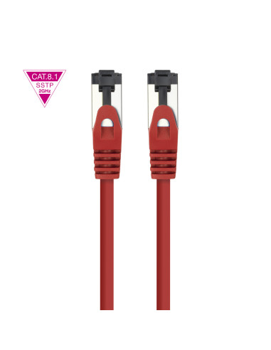 Nanocable Cable de Red Latiguillo Cat.8.1 2GHz LSZH SSTP AWG26, Rojo, 30 cm