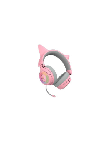 Razer Kraken Kitty V3 Pro - Quartz Auriculares Inalámbrico y alámbrico Diadema Juego USB tipo A Bluetooth Rosa